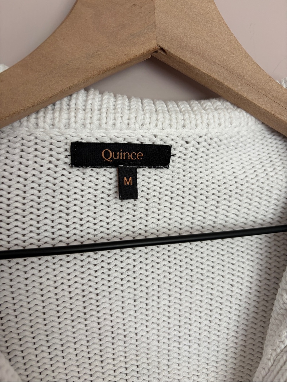 Quince Cropped Cotton Polo Sweater Ivory - Picture 4 of 5